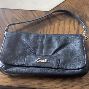Coach wristlet black leather